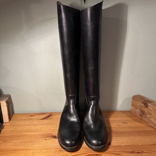 BOULET Canada Men’s Tall Leather Riding Boots Sz 7.5 Round Toe Black EXCELLENT! - Picture 2 of 19