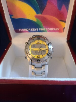 Men's Florida Keys Time Watch Digital/Analog Titanium Case & Bracelet 