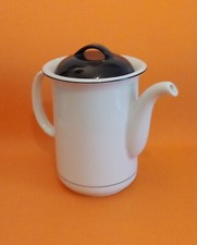Bareuther Waldsassen Kaffeekanne 154 wei&szlig;/schwarz H20 cm 1980er