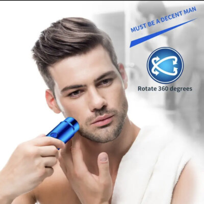 Herren Mini Elektrorasierer Wiederaufladbar Tragbar Rasierer Waschbar Trimmer Bart UK