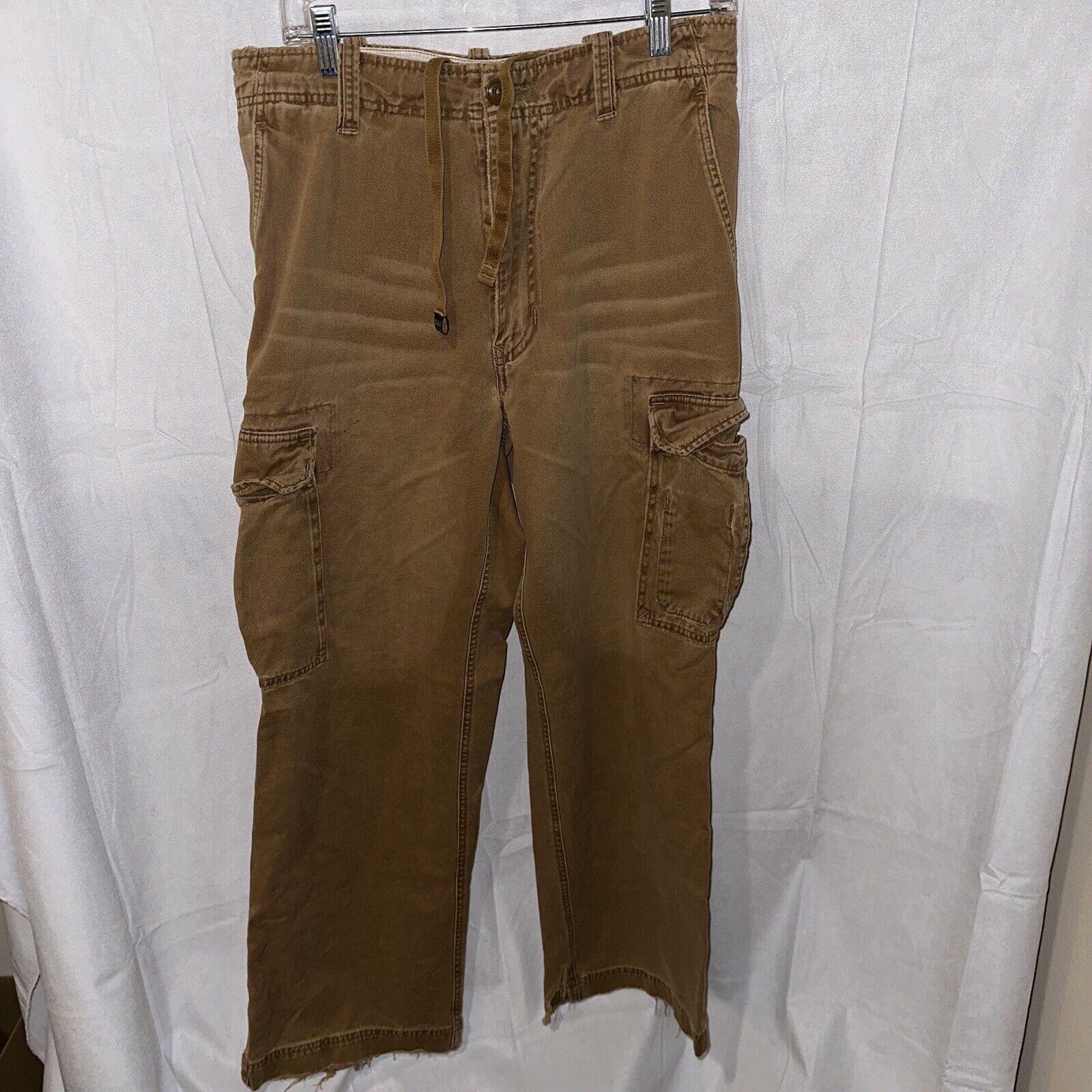 Vintage 90s Y2K Abercrombie & Fitch Cargo Pants Fatigues Baggy Size 32R 32x32