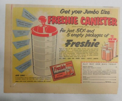 Freshie Soft Drink Ad: Instant Soda Mix Premiums from 1955 Size: 8.5 x ...
