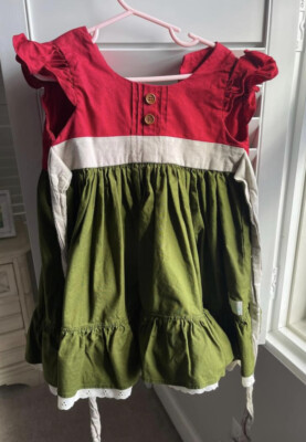 Little Bird Clothing Company-sz 7-Dress-LBCC-Holiday-Red & Green