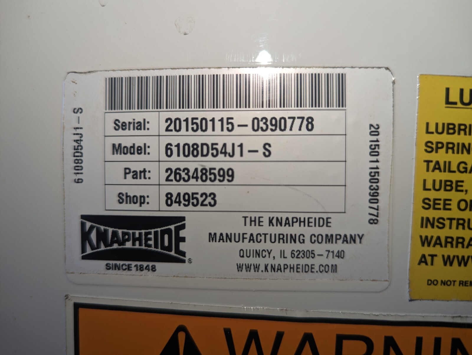 46 X 16 knapheide service body door eBay