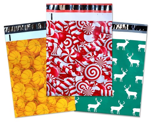10x13" Fall, Winter, Christmas Candy Cane, Pumpkin, Deer Poly Shipping Mailers - Picture 13 of 58