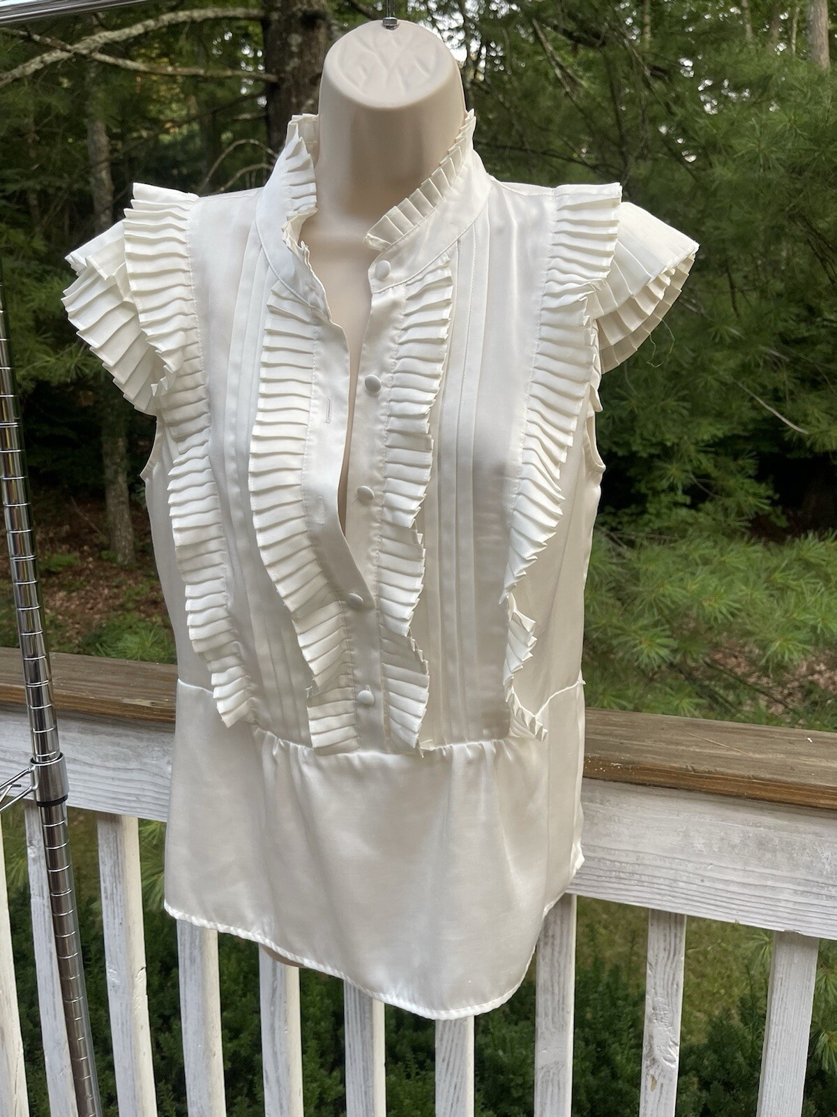 Grace Elements White Ruffle Top - image 1