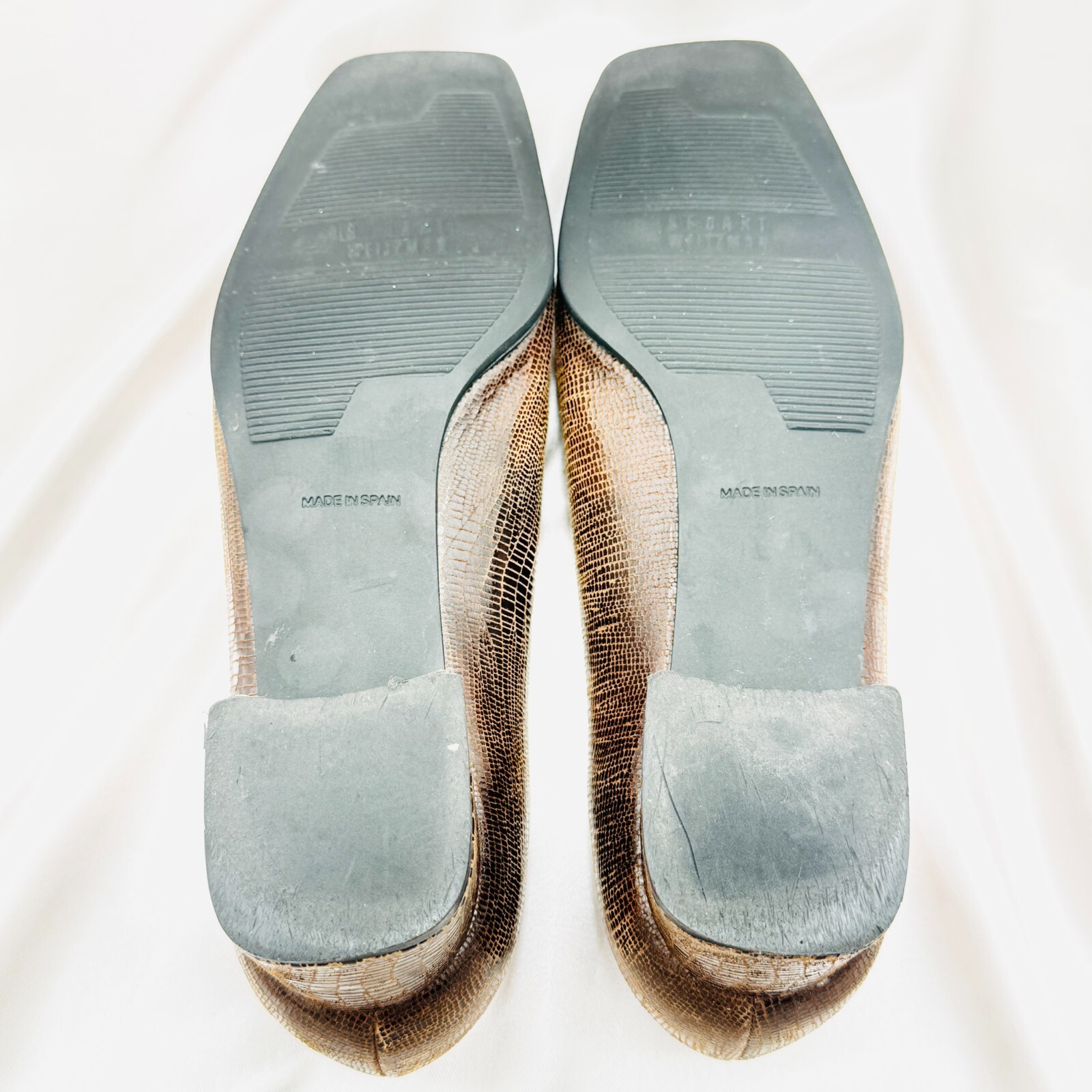 Stuart Weitzman Gray Patterned Leather Pumps Squa… - image 13