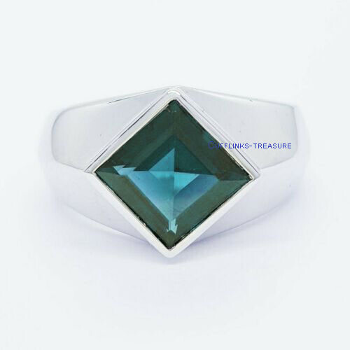 Natural London Blue topaz Gemstone with 925 Sterling Silver Ring for ...