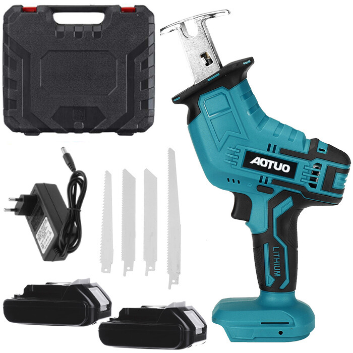 Sega Seghetto a Gattuccio Elettrica Motosega Elettrosega 4 Lame 2 Batterie