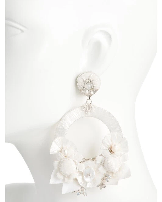 Ranjana khan white earrings sale