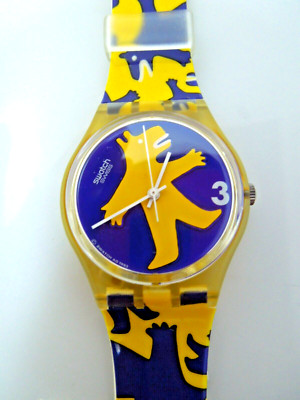 s757 SWATCH Watch GJ112 BESTIONE BEAR Autographed by Artist  display picture 2
