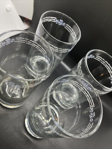 Set Of 4 CORELLE Corning LACE BOUQUET Glasses TUMBLERS 5 3/4” - Picture 3 of 6