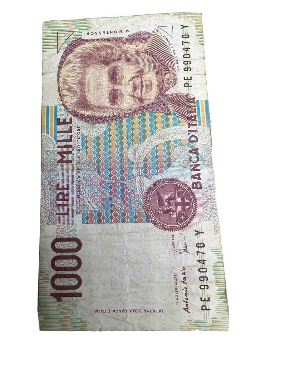 イタリアの古い紙幣 LIRE MILLE 楽天市場】イタリア紙幣 1000リラ 未使用 1990年 モンテッソーリ