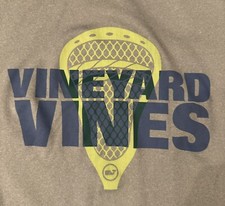 Vineyard Vine  s Boy  s LACROSSE Gray Performance Long Sleeve Shirt MEDIUM 12-14