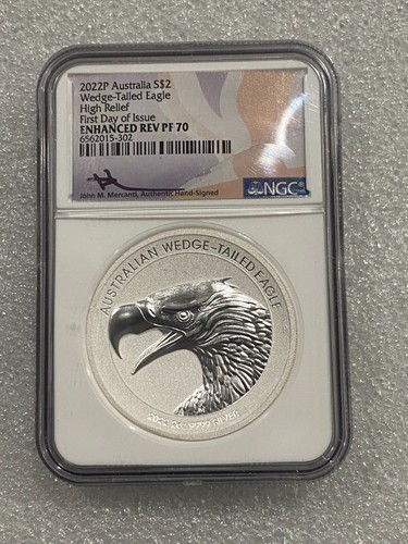 2022 2oz Australia Silver $2 NGC Enhanced Reverse PF 70 Wedge Tailed Eagle OGP - Picture 2 of 7