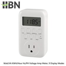 HBN Digital Electricity Usage Monitor LCD Plug in Power Meter for Energy Saving