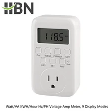HBN Digital Electricity Usage Monitor LCD Plug in Power Meter for Energy Saving
