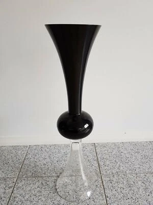 Tall Black And Clear Glass Vase Vases Bowls Gumtree