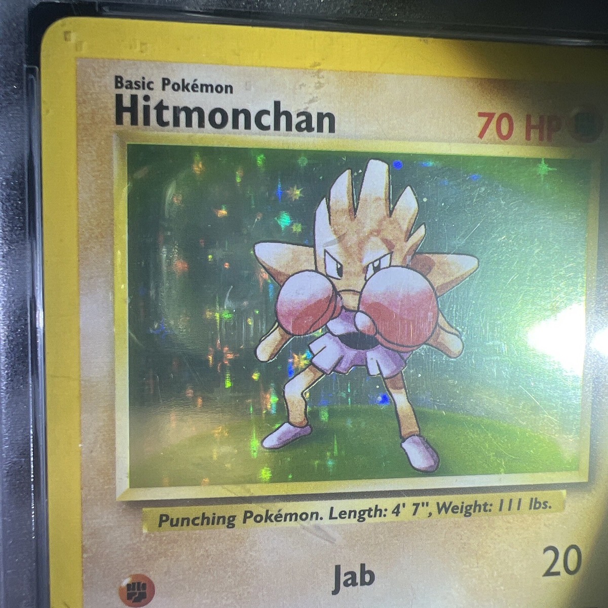1999 Pokemon Game #7 Hitmonchan Holo Shadowless PSA 6 Vintage WOTC