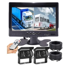 7" TFT Monitor Car 2x Heavy Duty Backup Camera Kit Reversing For RV Truck 12/24V