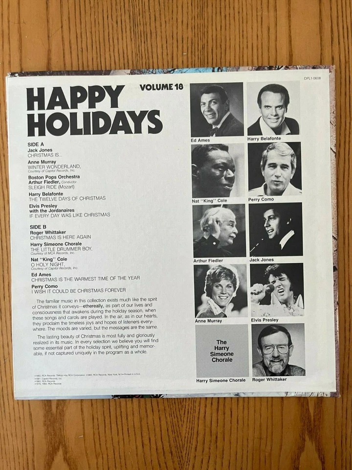 Happy Holidays 18 -vintage EX CHRISTMAS vinyl LP - Elvis Presley - Jack Jones - Image 2 of 3