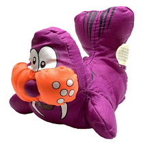 Vintage Walrus Plush Nylon Toy Gerber Tag Purple Orange Stuffed Animal Play Toy