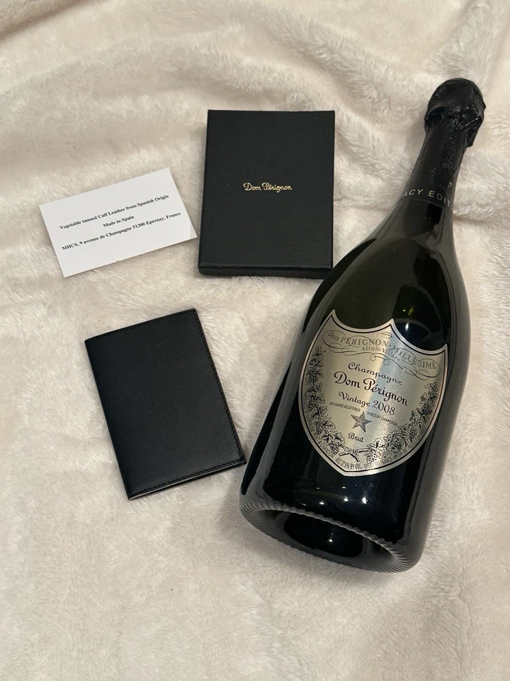 Dom Pérignon Champagner Schwarz Leder Karten Ausweis Geldbörse. Selten. Neu im Karton - Bild 3 von 4