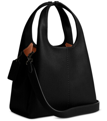 ❤️ Coach Lana 23 Black/Pewter Polished Pebble Leather