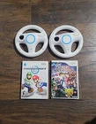Mario Kart with 2 Steering Wheels & Super Smash Bros Brawl Complete Nintendo Wii