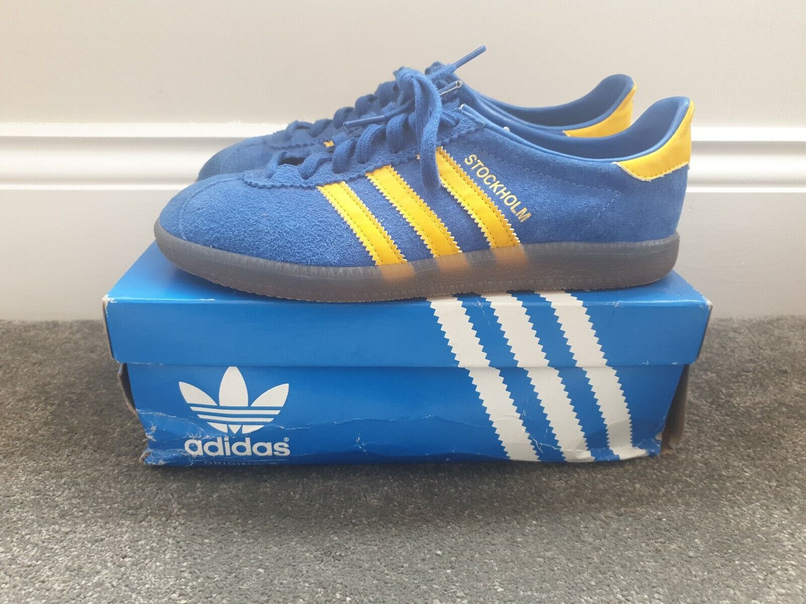 Ministerio cráneo Intenso Adidas Stockholm - Blue/Yellow- UK6 - 2008 | eBay