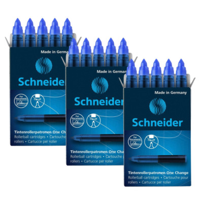 15x Schneider One Change Tintenrollerminen Tintenpatronen 0,6mm blau 185403 