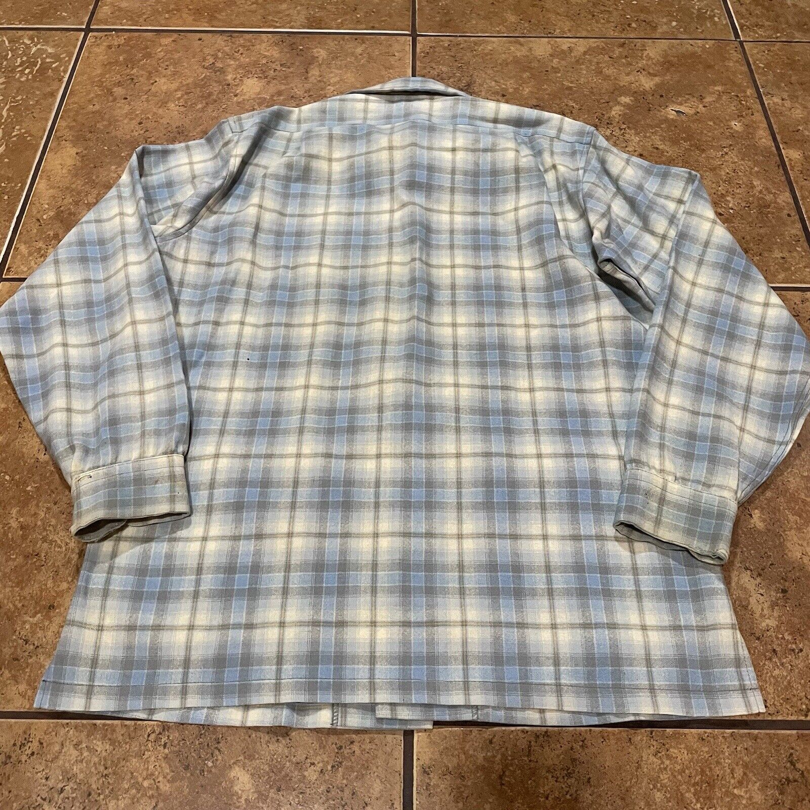 VTG Pendleton Blue Plaid 49er Wool Shirt Jacket P… - image 2