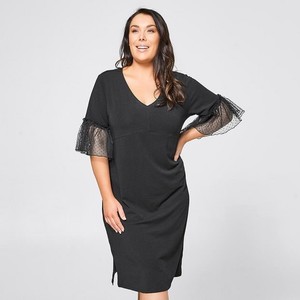 plus size black jersey dress