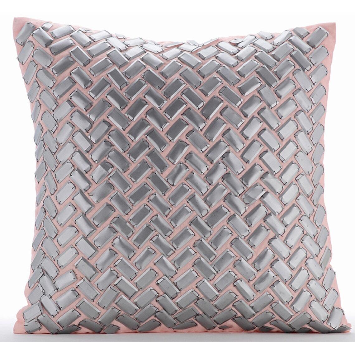 Square Sofa Pillow Cover Silver 16