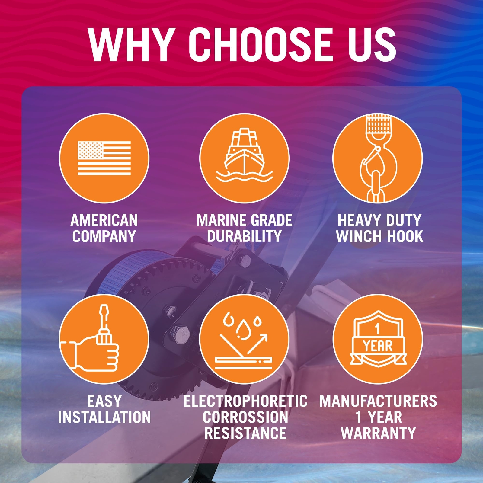 Boat Trailer Winch with Boat Winch Strap with Hook Manual Hand Winch