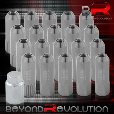 For Nissan 12X1.25 Locking Lug Nuts Rims Forged Aluminum 20PCS Unit Kit+Key Gray