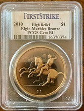 2010 British Virgin Is. Bronze Elgin Marbles PCGS Gem BU | High Relief