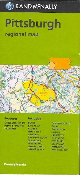 Pittsburgh, Pennsylvania Regional Map, Pennsylvania, by Rand McNally