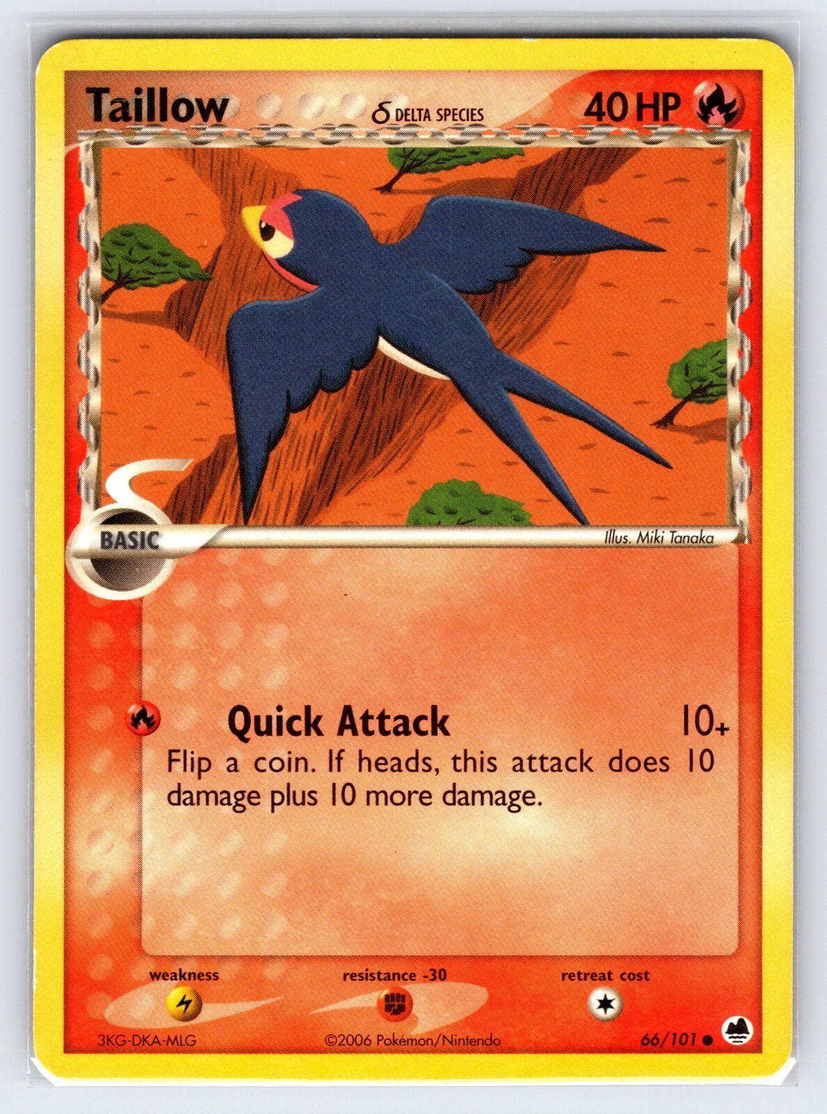 Taillow Delta Species 66/101 2006 EX Dragon Frontiers Pokemon Card Uncommon - Lp