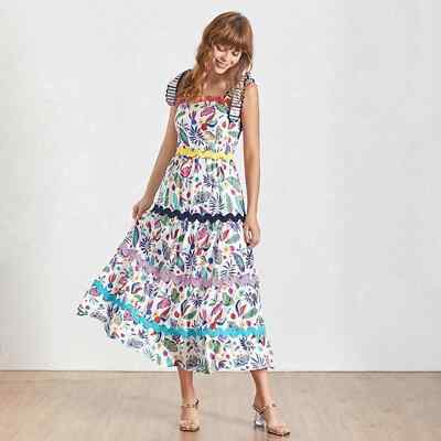 NWT Summer Floral Folk Print Maxi Dress | eBay