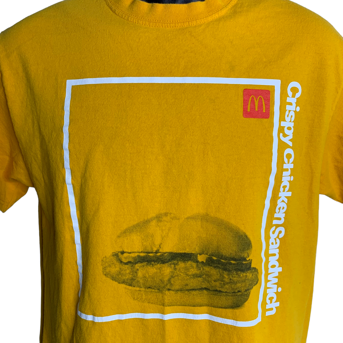 McDonalds Uniform Crewneck T Shirt S Orange Yellow Crispy Chicken