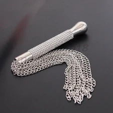 Stainless Steel Chain Queen Whip Binding Diamond Wrap Handle Flogger Foreplay