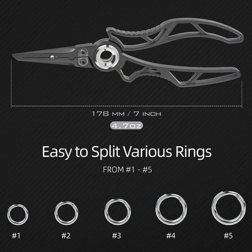 GOMEXUS EXOSKELETON Stainless Steel Fishing Split Ring Pliers Carbide Blade 7 In - Picture 3 of 7