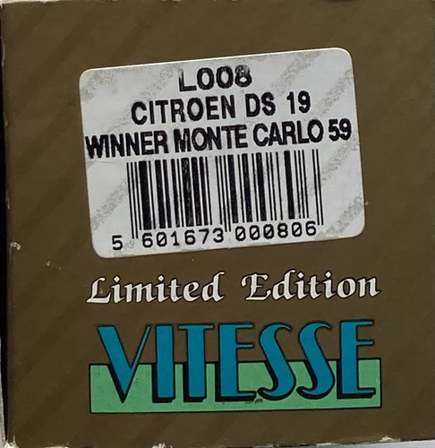 1/43 Vitesse L008 Citroen DS19 1959 Monte Carlo Rally #176 Coltelloni/Alexandre - Picture 3 of 9