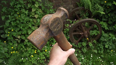 Gigantischer Brades antiker Schmied Kugelhammer, 7 Pfund, Schmiedegebrauch Amboss