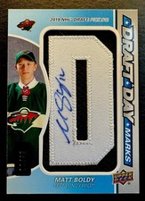 2021-22 Sp Game Used Matt Boldy Draft Day Marks 