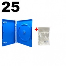 25 STANDARD Solid Blue Color Single DVD Cases & 100 OPP Bags