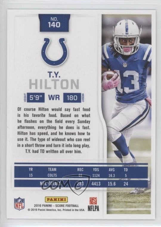 2016 Score Jumbo Gold Zone /99 TY Hilton #140 - Image 2 of 2