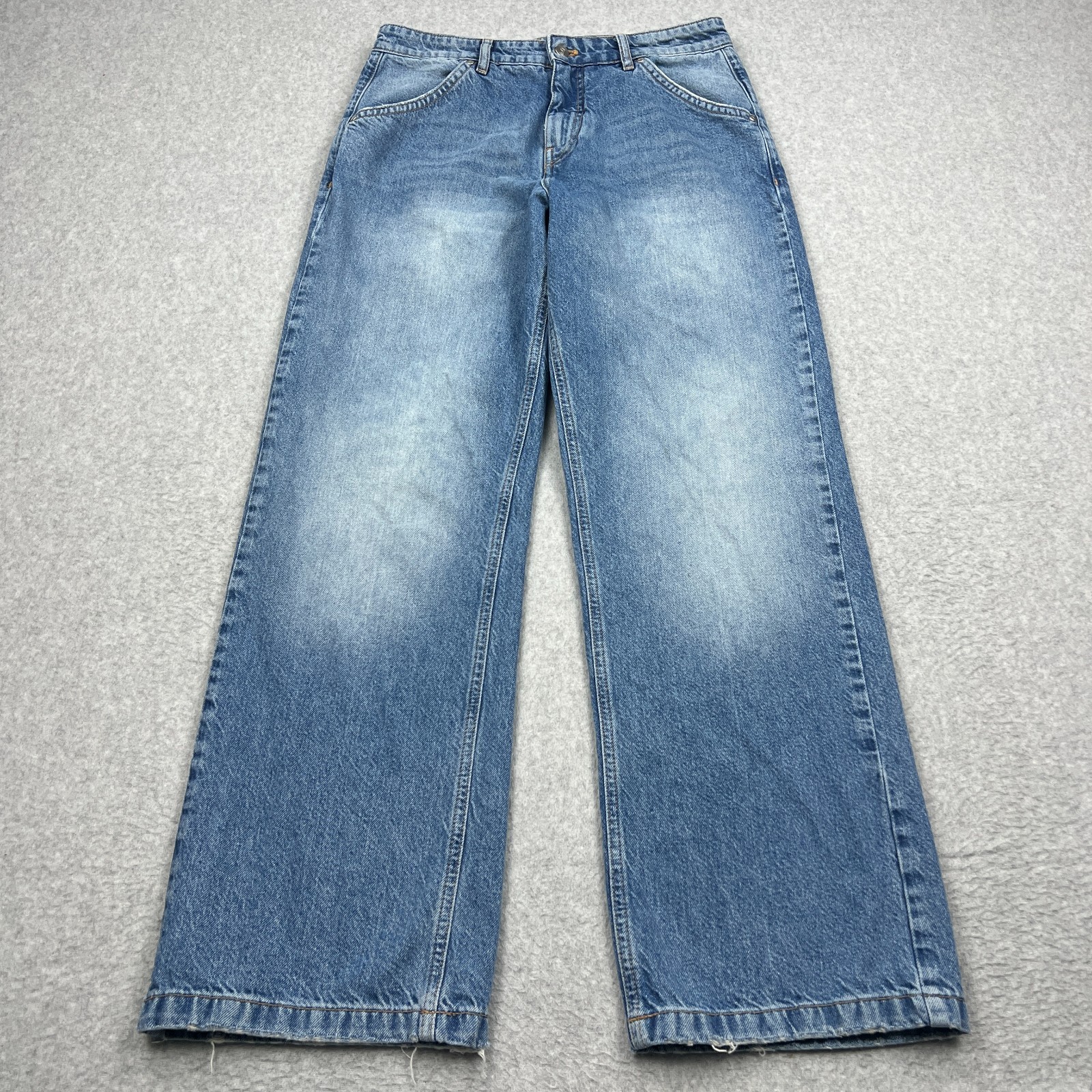 Anthropologie Pilcro Jeans Women's 30 Blue High Rise Loose Straight Leg Denim