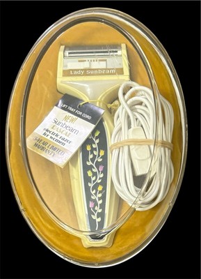 Vintage 1977 Sunbeam RASCAL Electric Razor Shaver Floral w Case/Cord NWT WORKS!